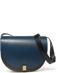 Victoria Beckham Half Moon Box Leather Shoulder Bag Navy