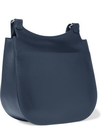 The Row Hunting Leather Shoulder Bag Navy