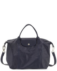 Longchamp Le Pliage Cuir Handbag With Strap Navy