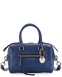 Marc Jacobs Recruit Small Leather Bauletto Bag Dark Blue