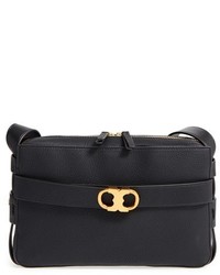 Tory Burch Small Gemini Belted Leather Camera Bag Black