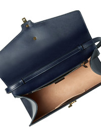 Gucci Sylvie Leather Top Handle Satchel Bag Blue