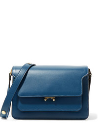 Marni Trunk Leather Shoulder Bag Cobalt Blue