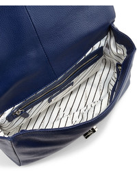 Charles Jourdan Vogue Flap Top Leather Shoulder Bag Indigo