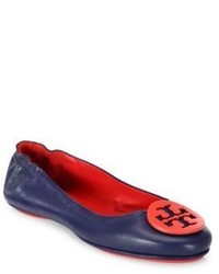 Tory Burch Minnie Travel Two Tone Leather Ballet Flats