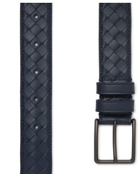Bottega Veneta 35cm Blue Intrecciato Leather Belt