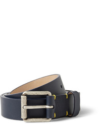 Dunhill 3cm Navy Matte Leather Belt