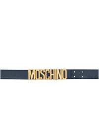 Moschino Blue And Gold Logo Belt