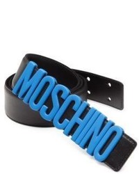 Moschino Logo Buckle Leather Belt