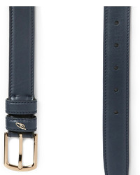 Brioni Navy 3cm Leather Belt