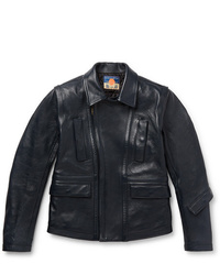 Blackmeans Slim Fit Leather Biker Jacket