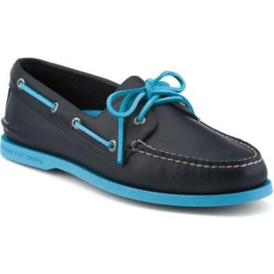 sperry navy blue boat shoes
