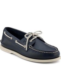 Sperry Topsider Shoes School Spirit Authentic Original 2 Eye Boat Shoe Navy Leather