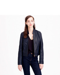 J.Crew Collection Standing Collar Leather Jacket