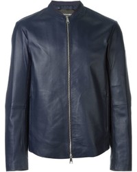 Emporio Armani Zip Front Leather Jacket