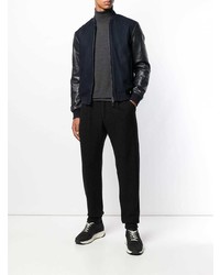 Emporio Armani Faux Leather And Fur Lined Bomber Jacket