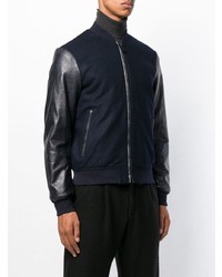 Emporio Armani Faux Leather And Fur Lined Bomber Jacket