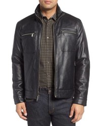 Cole Haan Faux Leather Zip Jacket