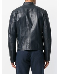 Eleventy Fitted Leather Jacket