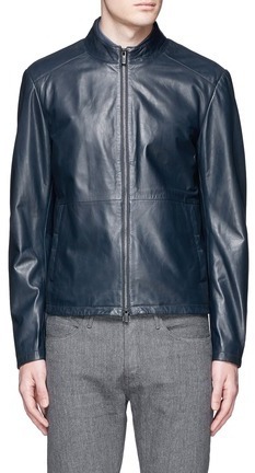 Lambskin Leather Blouson Jacket 