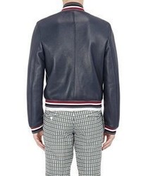 Thom Browne Leather Varsity Jacket