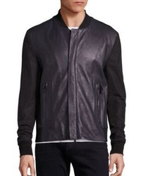 J Brand Sabik Paneled Leather Bomber Jacket