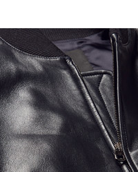 Dunhill Slim Fit Suede Trimmed Leather Bomber Jacket