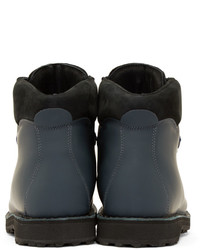 Diemme Blue Rubberized Leather Roccia Ankle Boots