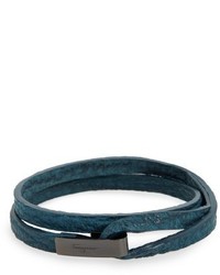 Salvatore Ferragamo Double Wrap Leather Bracelet