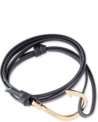 Miansai Hook Leather Bracelet Navy