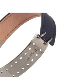 Lanvin Leather Gunmetal Tone Bracelet