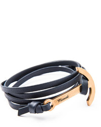 Miansai Modern Anchor Leather Bracelet Navy