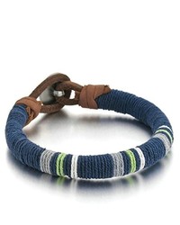 Navy Leather Bracelet