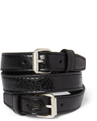Balenciaga Wrapped Creased Leather Bracelet