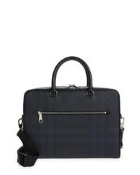 Burberry Ainsworth London Check Canvas Leather Briefcase In Navy At Nordstrom