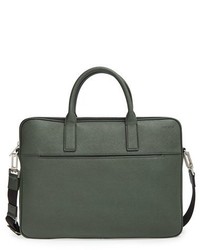 Jack Spade Barrow Leather Portfolio Briefcase Green