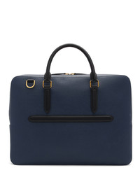 Smythson Blue Leather Large Panama Briefcase