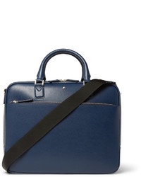 Montblanc Indigo Small Textured Leather Briefcase