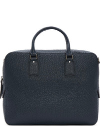 Burberry London Navy Pebbled Leather Ormond Briefcase