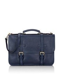 Lotuff Leather English Briefcase Blue