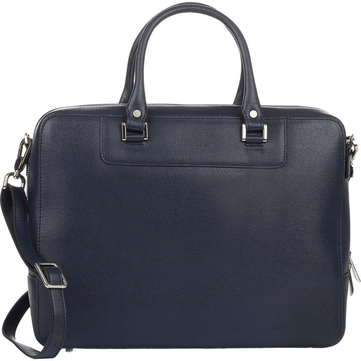 Barneys New York Saffiano Briefcase Navy Size Os, $249 | Barneys ...