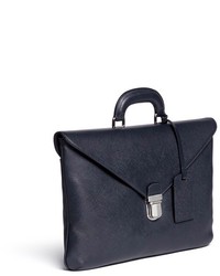 Giorgio Armani Saffiano Leather Flap Front Briefcase