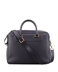 Tom Ford Leather Zip Briefcase Blue
