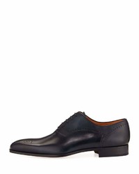Magnanni For Neiman Marcus Leather Brogue Wing Tip Oxford Blue