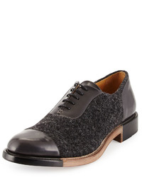 Smythe The Office Of Mister Scott The Wool Leather Cap Toe Oxford Carbon