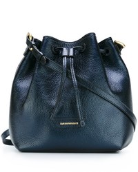 Emporio Armani Metallic Leather Bucket Bag