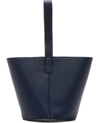 J.W.Anderson Navy Grained Leather Bucket Bag