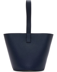J.W.Anderson Navy Grained Leather Bucket Bag