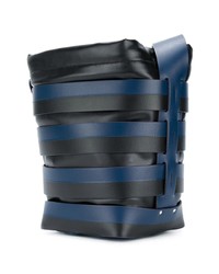 Paco Rabanne Striped Bucket Logo Shoulder Bag