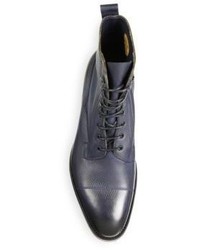 Edward Green Leather Cap Toe Ankle Boots
